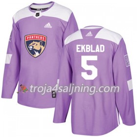Florida Panthers tröja Aaron Ekblad 5 Adidas 2017-2018 Lila Fights Cancer Practice Authentic - NHL Tröjor Herr